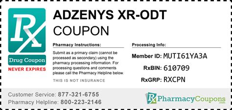 The recommended starting dose of COTEMPLA XR-ODT for patients 6 to 17 years of age is 17. . Adzenys xr odt manufacturer coupon